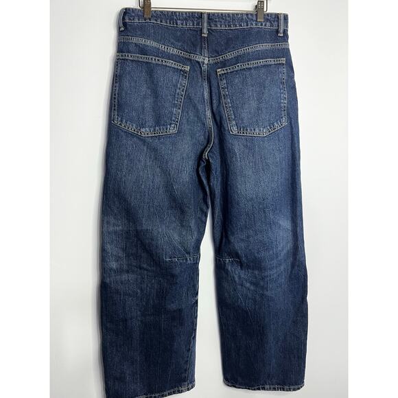 Zara Barrel Jeans dark wash Size 10 Waist 32 inches, inseam 26 inches - Picture 6 of 7